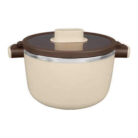 Happy Ware Forte Warmer Pot With Twist-Lock Lid, 3.5 Liter Capacity, 11.6in x 8.7in x 6.5in, Beige, SU-648 - Image 2