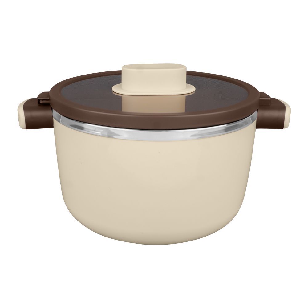 Happy Ware Forte Warmer Pot With Twist-Lock Lid, 3.5 Liter Capacity, 11.6in x 8.7in x 6.5in, Beige, SU-648 - Image 2