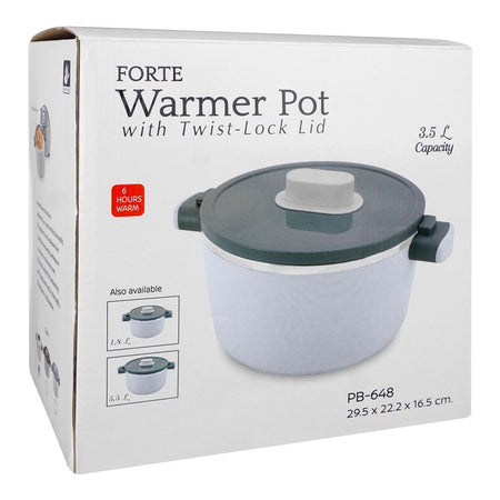 Happy Ware Forte Warmer Pot With Twist-Lock Lid, 3.5 Liter Capacity, 11.6in x 8.7in x 6.5in, White, SU-648 - Image 3
