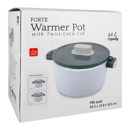 Happy Ware Forte Warmer Pot With Twist-Lock Lid, 5.5 Liter Capacity, 14.4in x 10.2in x 7.3in, White, SU-649 - Image 3