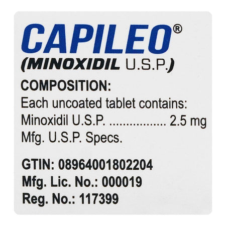 Schazoo Pharmaceutical Capileo Minoxidil U.S.P, 2.5mg, 30-Pack - Image 4