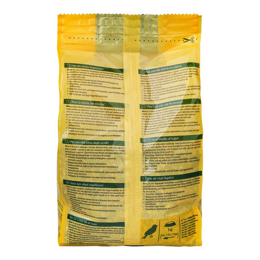 Vitakraft Bird Food Menu Canaries, 500g Pouch - Image 2