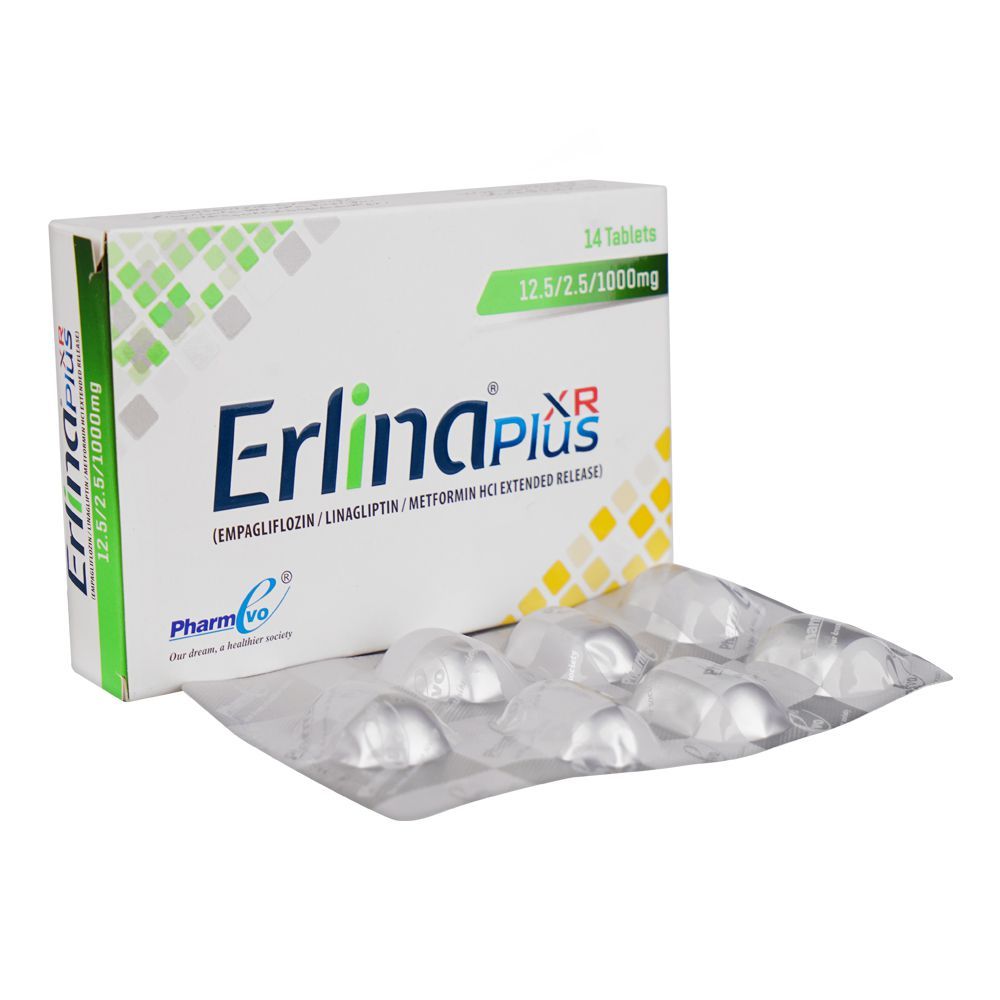 Erlina Plus XR Tablets, 12.5/2.5/1000mg, 14-Pack - Main Image