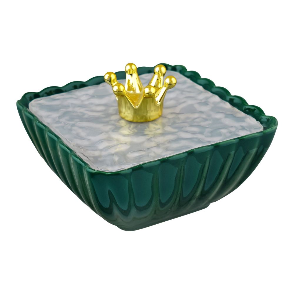Bhoja 4 Compartments Snack Serving Bowl Set with Stand, For Candy, Nuts, Dips & More, Green, ZQ-027G- - Main Image
