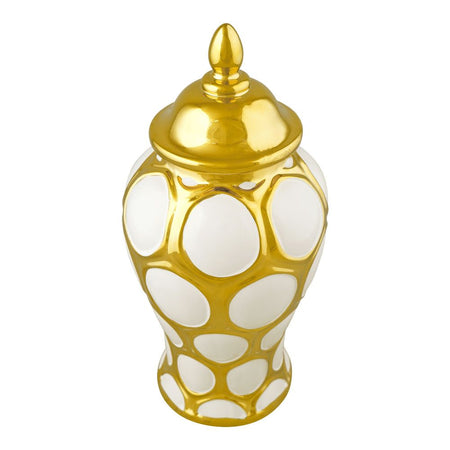Bhoja Ceramic Vase Candy Jar, Gold, YC-040 - Image 2