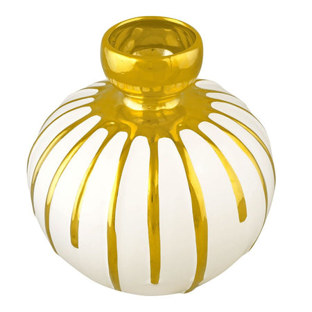 Bhoja Ceramic Vase Candy Jar, Gold, YC-046 - Image 2