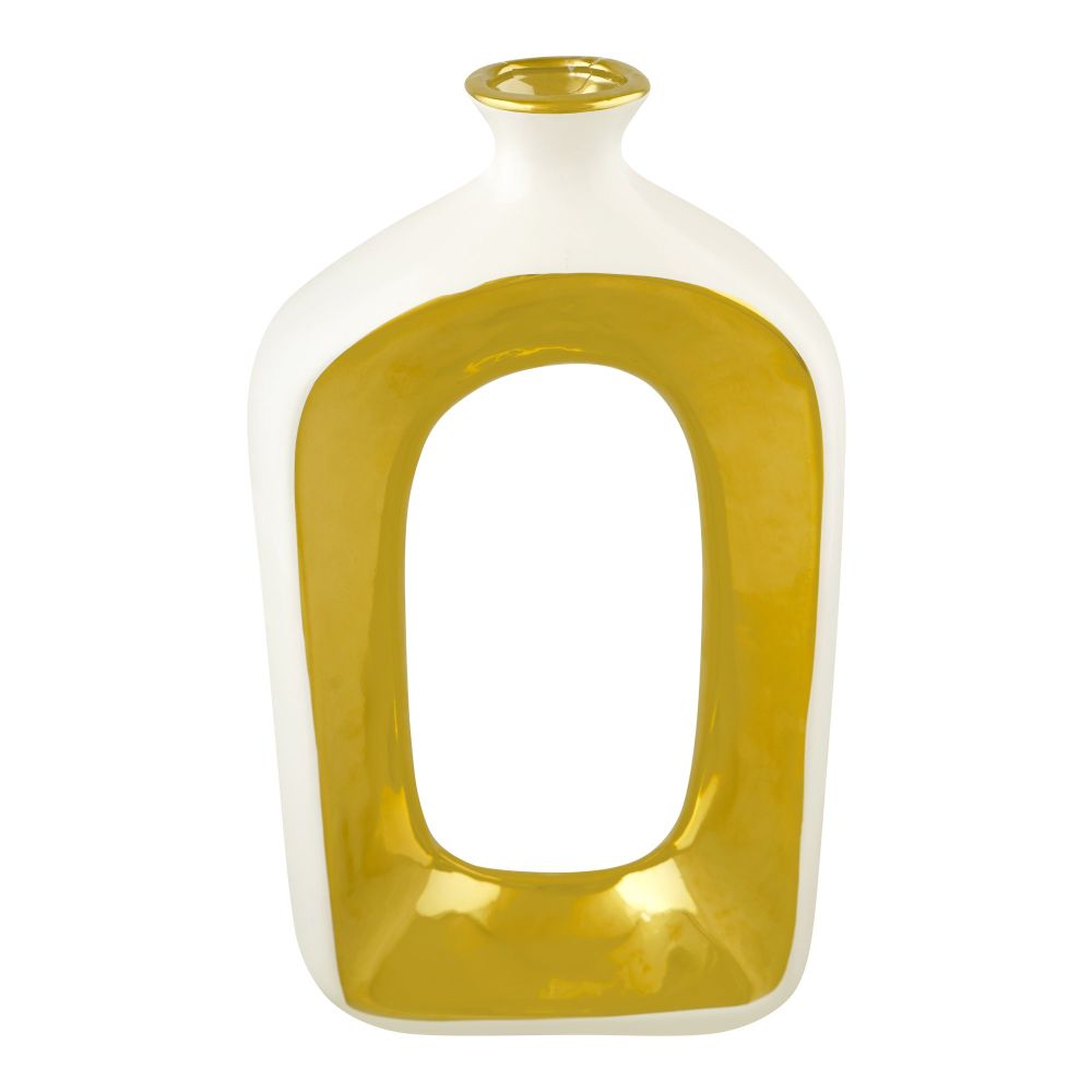 Bhoja Ceramic Vase Candy Jar, Gold, YC-048 - Main Image