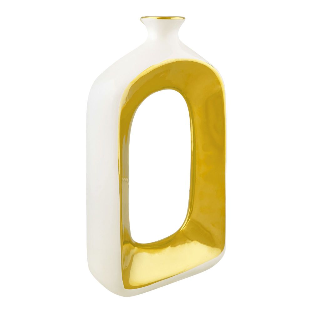 Bhoja Ceramic Vase Candy Jar, Gold, YC-048 - Image 2