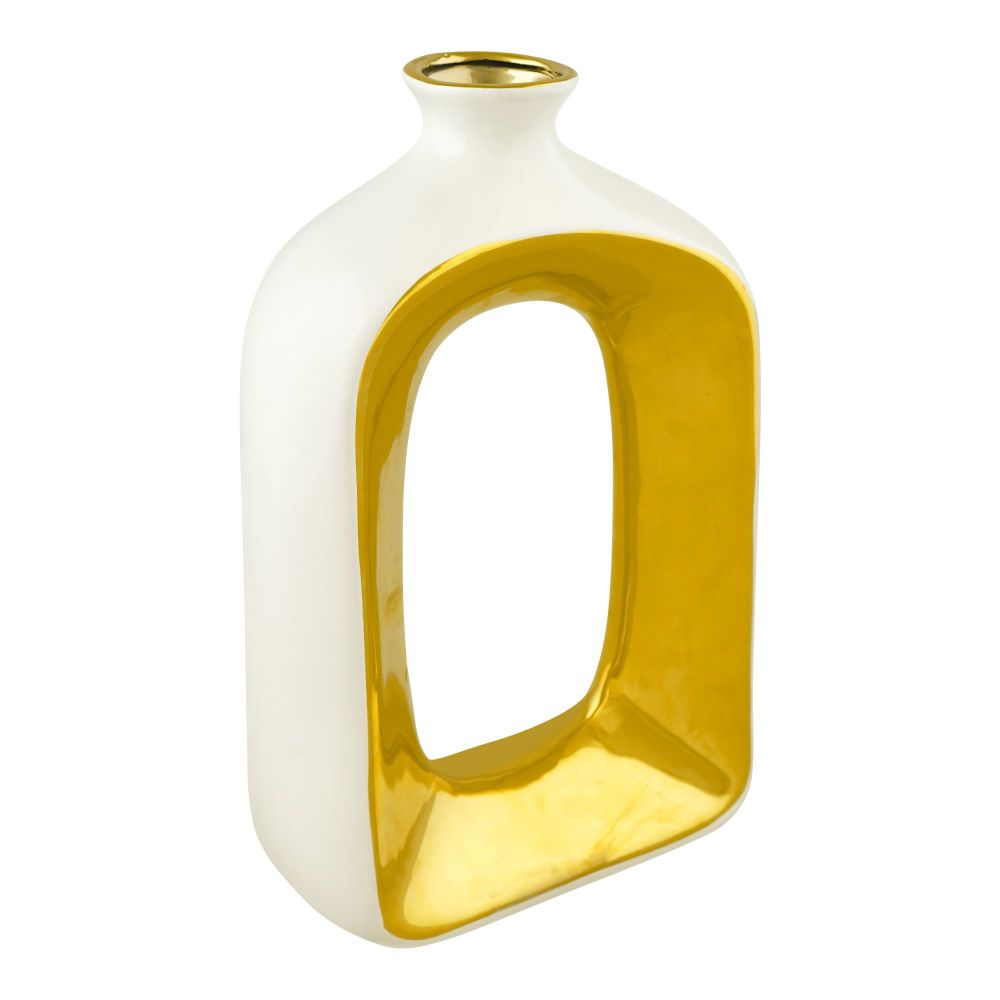 Bhoja Ceramic Vase Candy Jar, Gold, YC-049 - Main Image