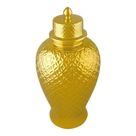 Bhoja Ceramic Vase Candy Jar, Gold, YC-084 - Image 2