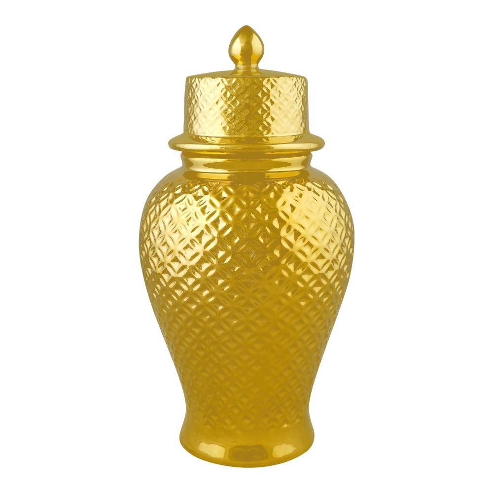 Bhoja Ceramic Vase Candy Jar, Gold, YC-086 - Main Image