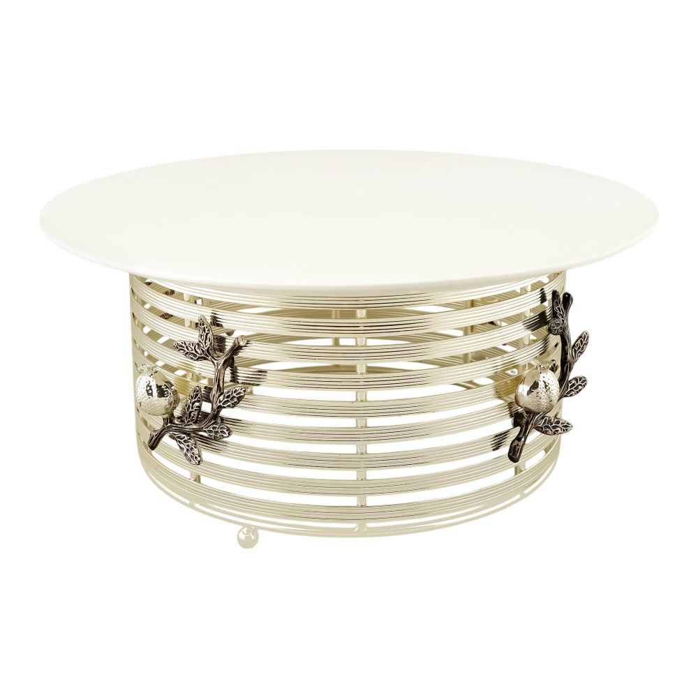 Alpen Berg Round Buffet Serving Dish with Lid & Tong, Orchid Silver, WB1209 - Main Image
