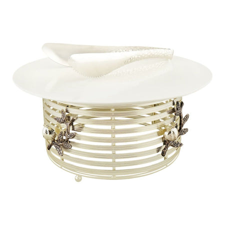 Alpen Berg Round Buffet Serving Dish with Lid & Tong, Orchid Silver, WB1209 - Image 4
