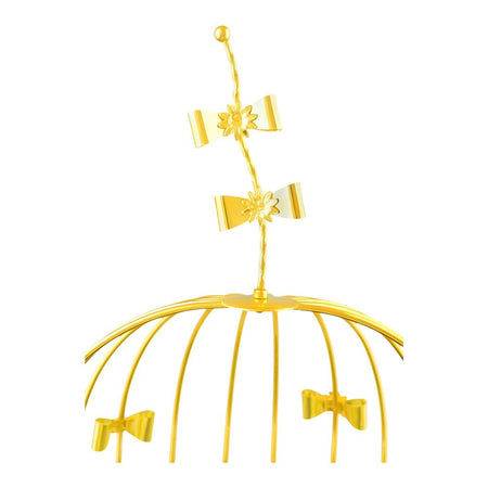 Bhoja 2-Tier Bird Cage Serving Tray, Decorative Dessert Stand for High Tea & Parties, Black & Golden Marble, JWG-018 - Image 4
