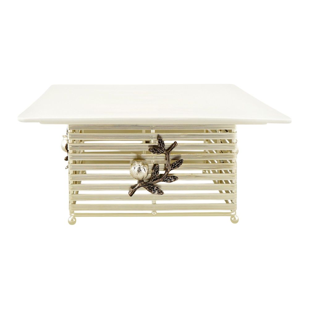 Alpen Berg Square Buffet Serving Dish with Lid & Tong, Orchid Silver, WB1212 - Main Image