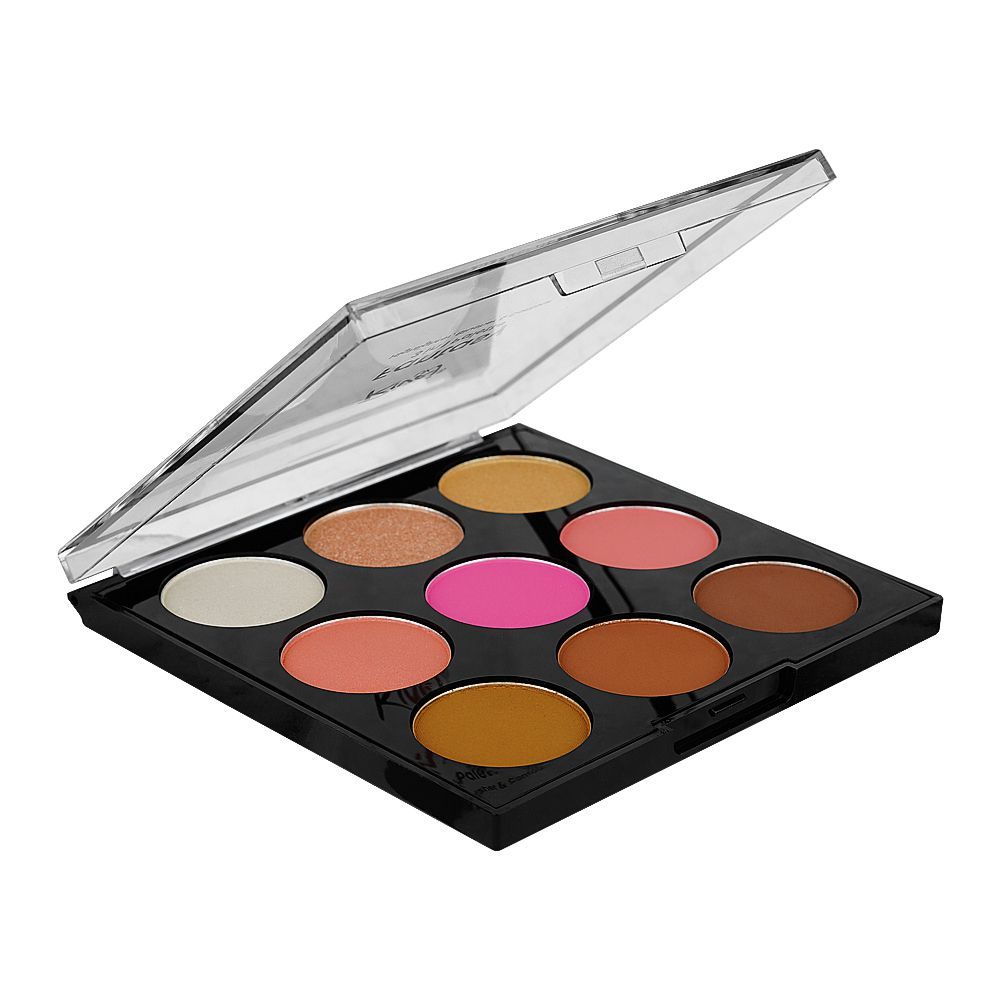 Rivaj UK Fantasy 3 In 1 Highlighter Blusher & Contour Palette, Long-Lasting, 02 - Main Image
