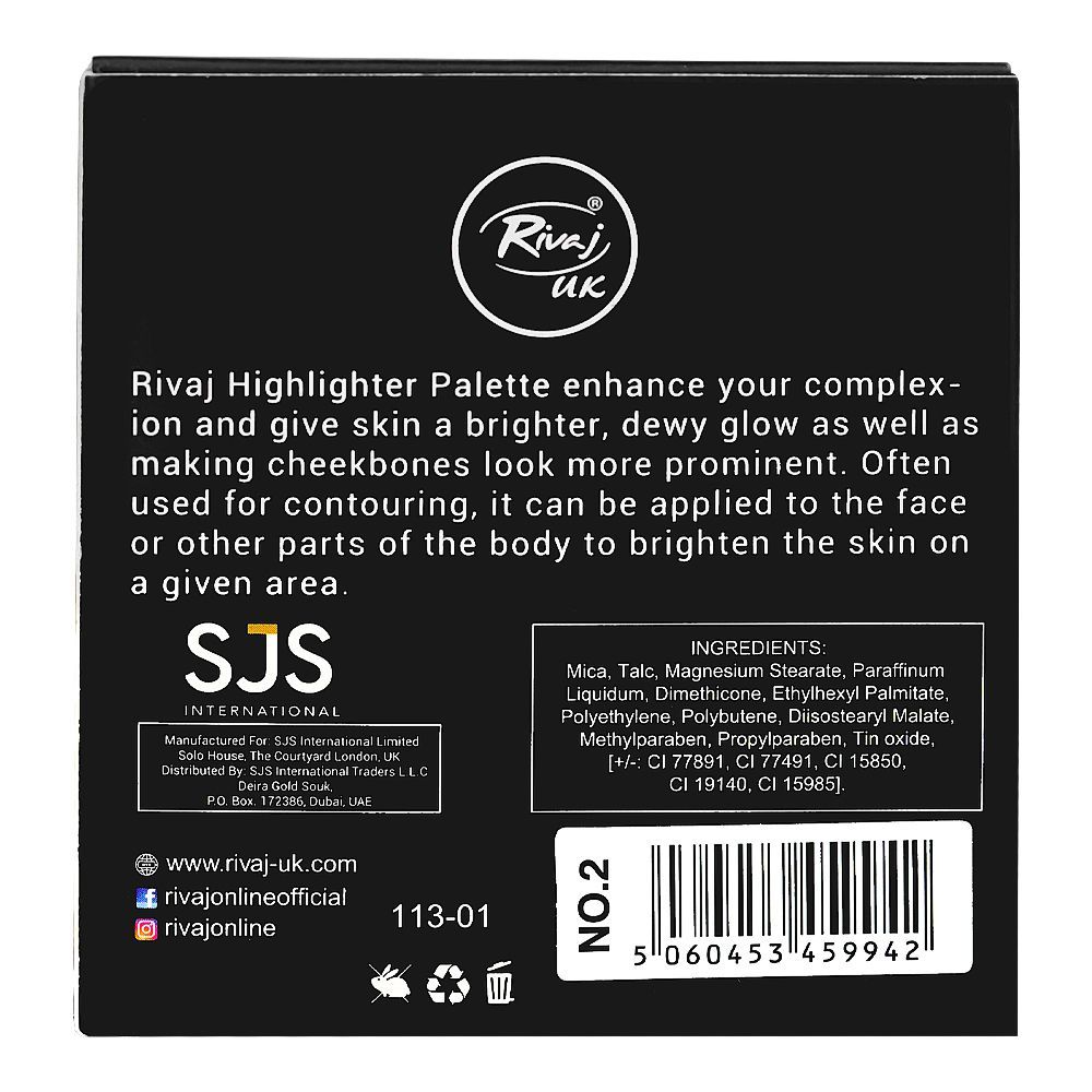 Rivaj UK 4 In 1 Fantasy Highlighter Palette, Long-Wearing, 02 - Image 3