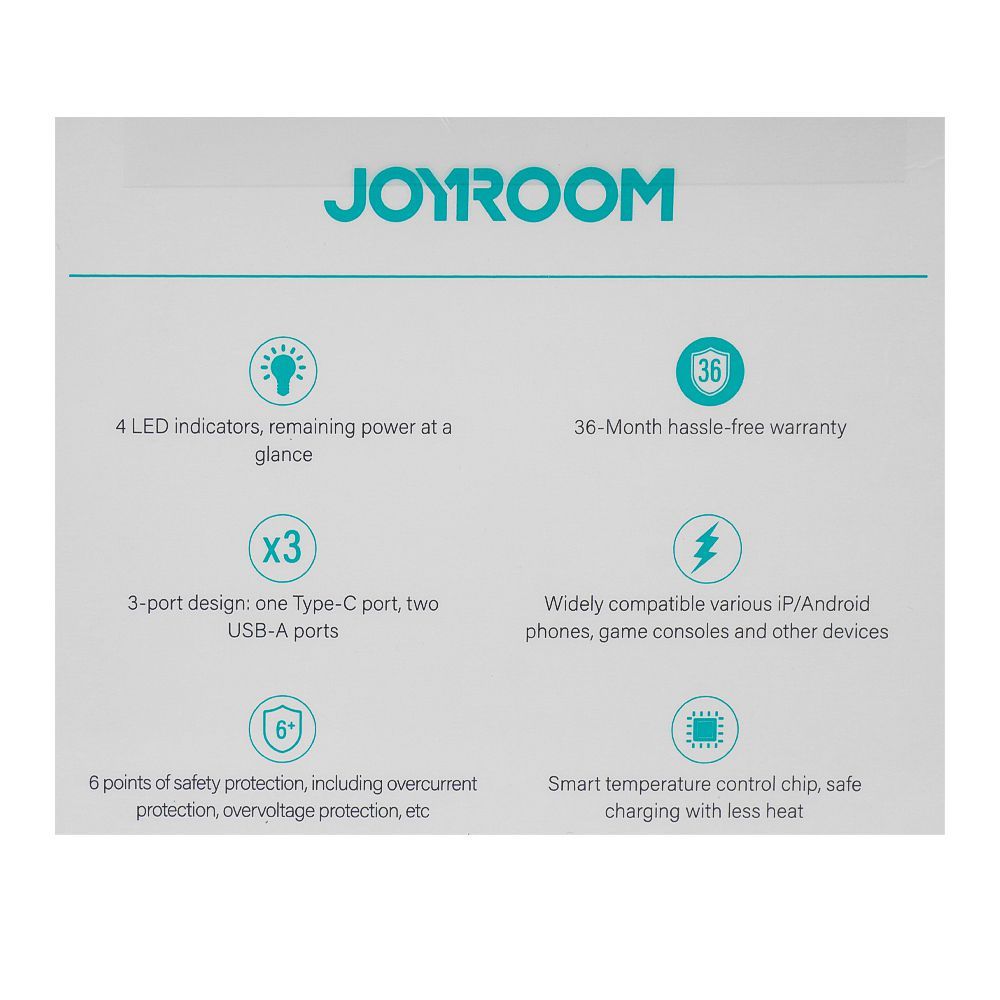 Joyroom 2.4A LED Power Bank, 10000mAh, White, JR-PBF12 - Image 6