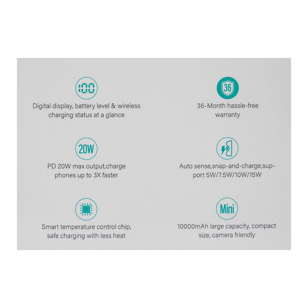 Joyroom 20W Magnetic Wireless Power Bank With Built-In Cable & Kickstand, 10000mAh, Black, JR-PBM01 - Image 6