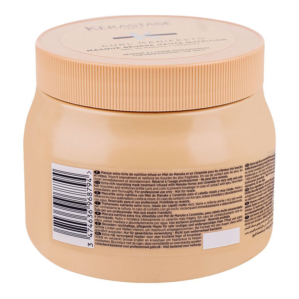 Kerastase Curl Manifesto Beurre Haute Nutrition Hair Mask, For Curly and Coily Hair, 500ml - Image 3
