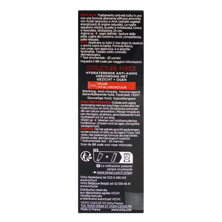 Vichy Homme Structure Force Anti-Ageing Hydrating Moisturizer, For Men's Sensitive Skin, 50ml - Image 3