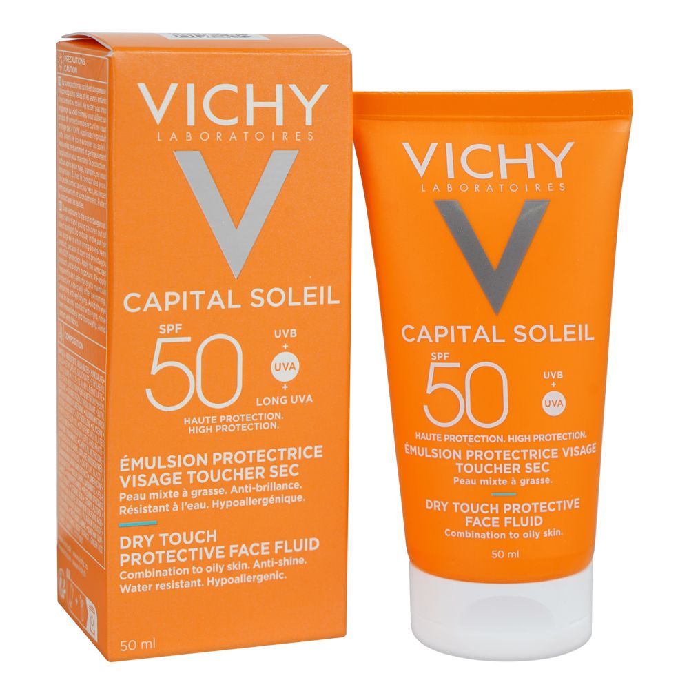 Vichy Capital Ideal Soleil SPF-50 Dry Touch Invisible Mattifying Face Fluid, For Combination To Oily Skin, 50ml - Main Image