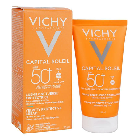 Vichy Capital Ideal Soleil SPF-50+ Velvety Face Sun Cream, For Sensitive Skin, 50ml - Main Image