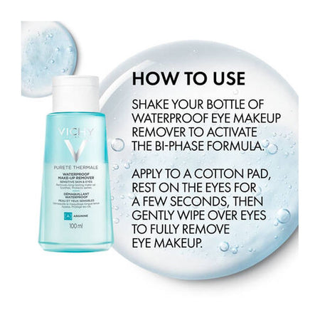 Vichy Purete Thermale Waterproof Eye Make-up Remover, For Sensitive Eyes, 100ml - Image 3