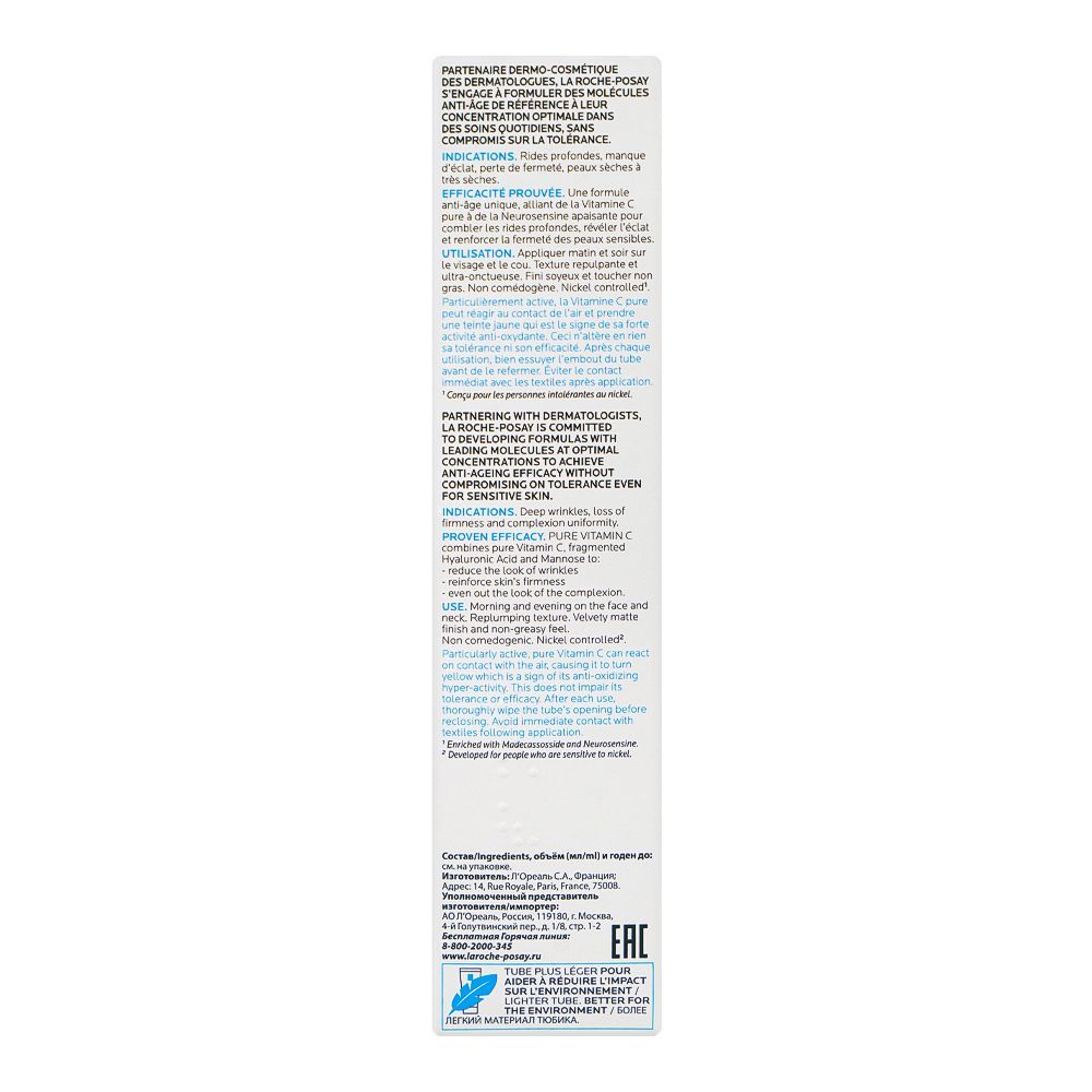 La Roche-Posay Pure Vitamin-C Anti-Aging Face Cream and Firming Moisturizer Filler, For Normal, Combination Skin, 40ml - Image 4