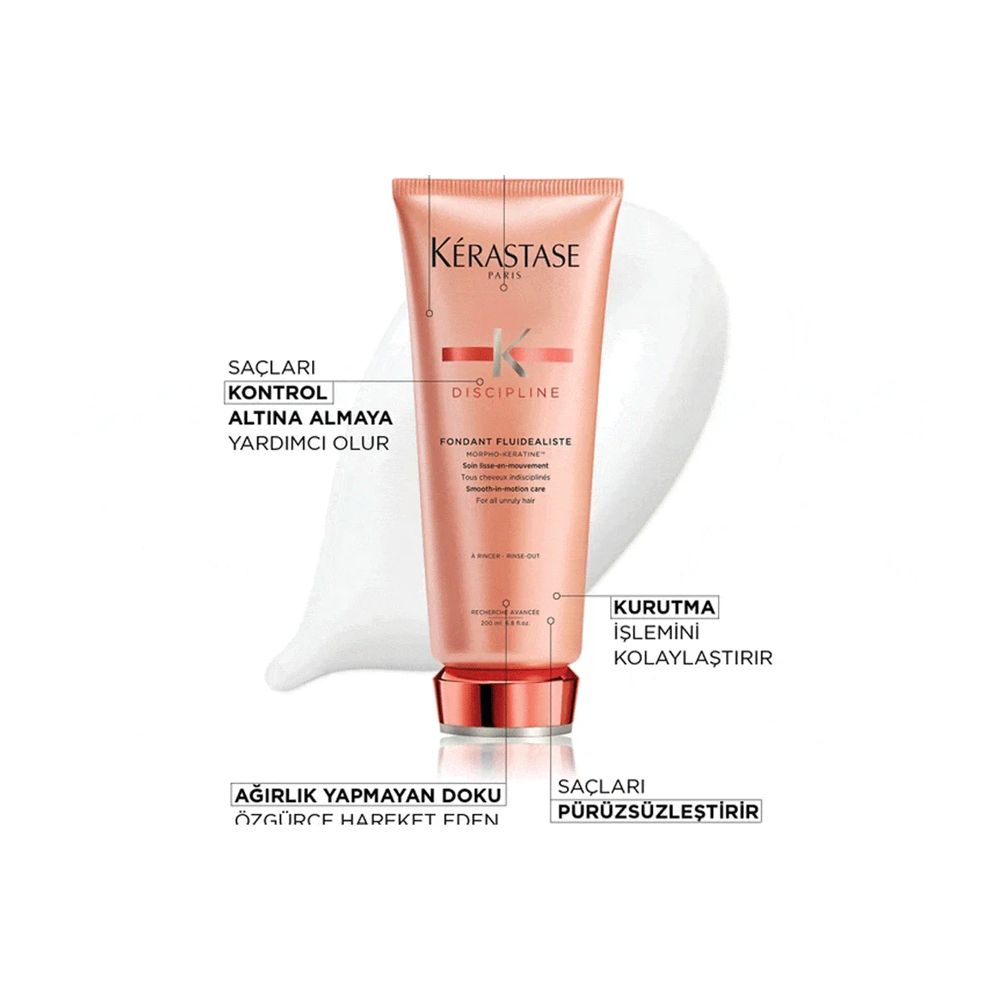 Kerastase Discipline Fondant Fluid Conditioner, For Frizzy and Unruly Hair, 200ml - Image 2