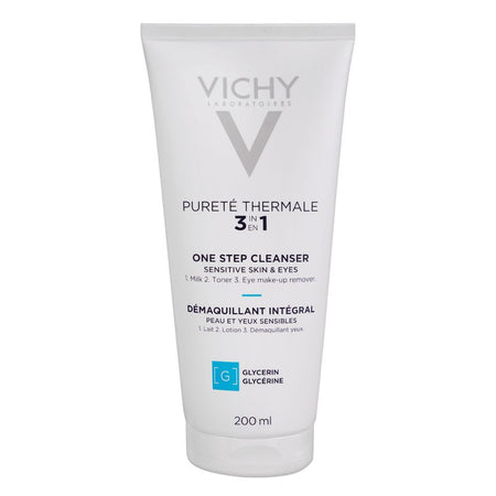 Vichy Purete Thermale 3-in-1 Face Cleanser (Milk+Toner+Eye Makeup Remover), For Sensitive Skin and Eyes, 200ml - Main Image