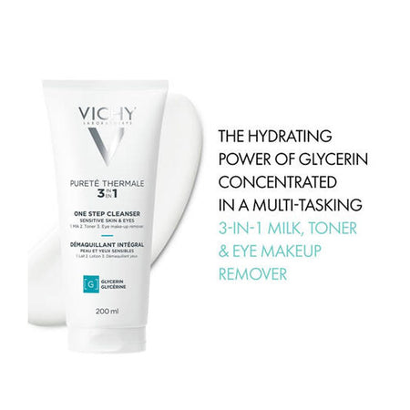 Vichy Purete Thermale 3-in-1 Face Cleanser (Milk+Toner+Eye Makeup Remover), For Sensitive Skin and Eyes, 200ml - Image 8