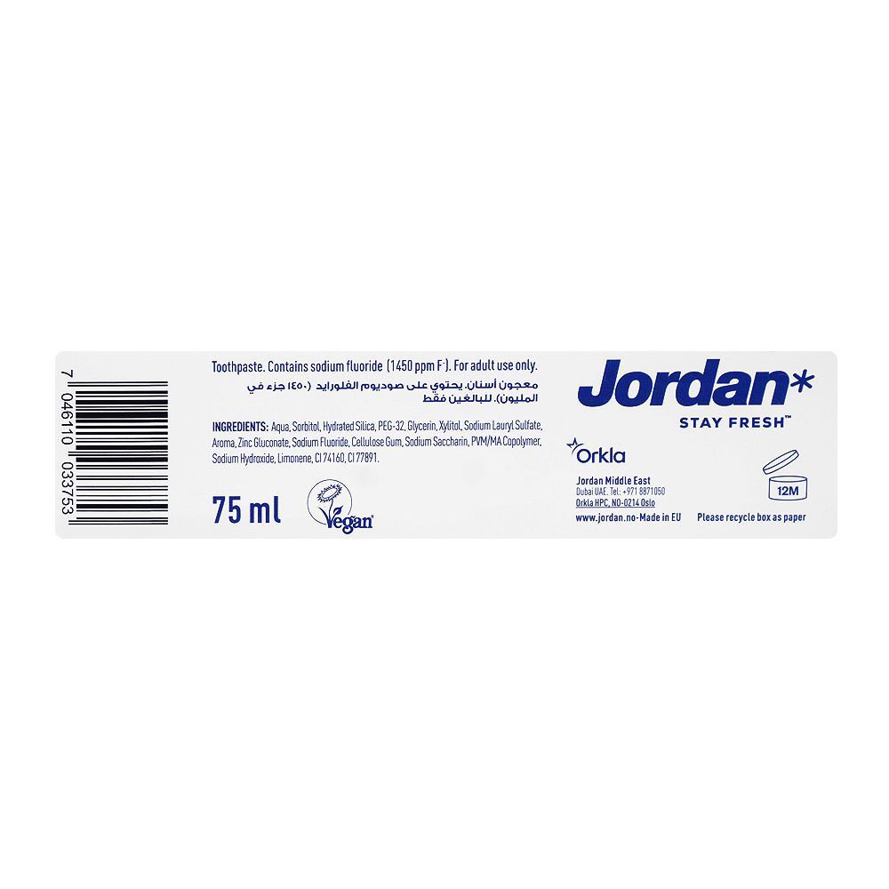 Jordan Fresh Breath Toothpaste, 75ml - Image 3