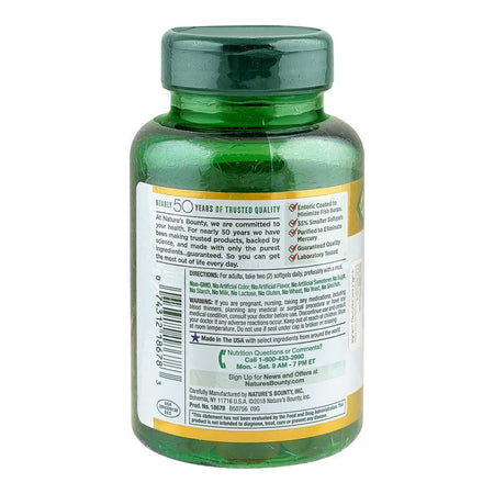 Nature's Bounty Mini Fish Oil, 1290mg, Bottle (90 Mini Coated Softgels) - Image 2