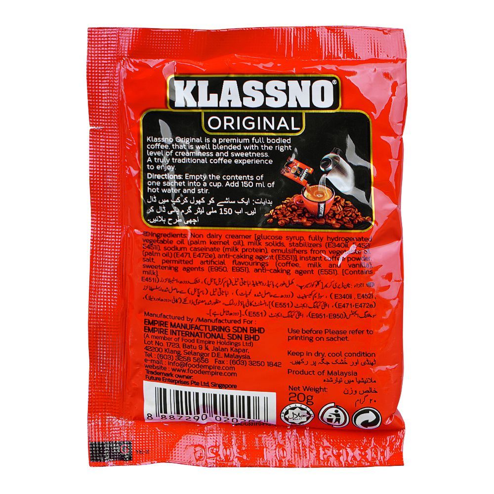 Klassno Original 3 In 1 Rich & Strong Coffee Mix Sachet, 20g - Image 2