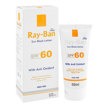 Ray-Ban Forte Sun Block Lotion with Anti Oxidant, SPF60, Paba & Paraben Free, For All Skin Types, 60ml - Main Image