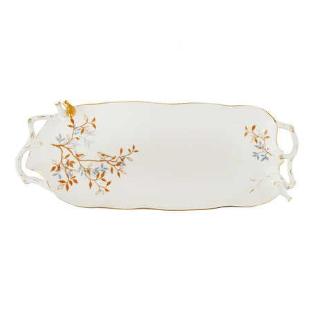 Angela 15" B-Leaves Floral Serving Tray, BRD352 - Image 2
