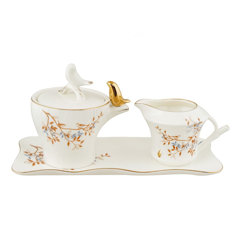 Angela Bird Sugar Serving Pot Set with Tray, 3-Pack, BRD355 - Main Image