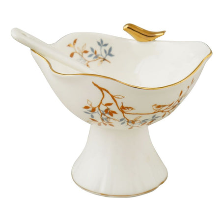 Angela Birds Ceramic Ice Cream Cups Set with Spoons, 12-Pack, BRD372 - Image 2