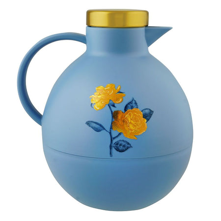 Angela Floral Round Vacuum Flask Thermos Jug, 750ml, Blue, MK195 - Image 2