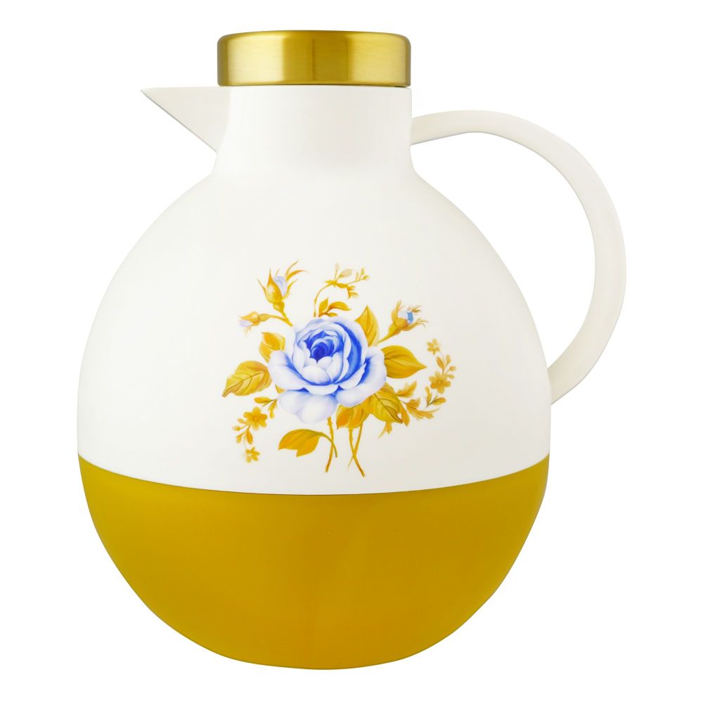 Angela Floral Round Vacuum Flask Thermos Jug, 750ml, Gold, MK131 - Main Image