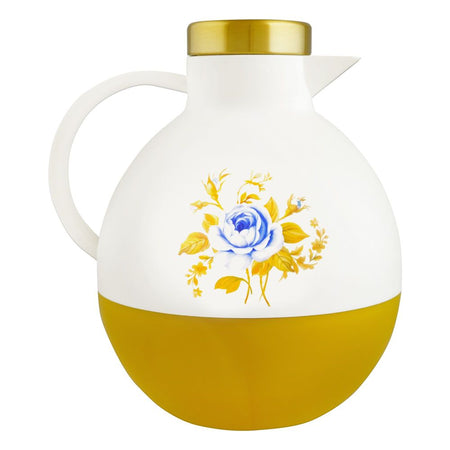 Angela Floral Round Vacuum Flask Thermos Jug, 750ml, Gold, MK131 - Image 2