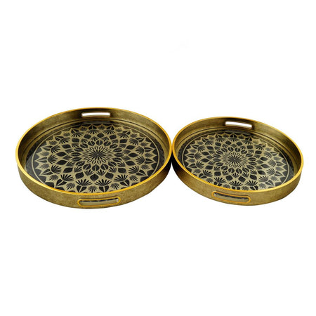 Angela Round Serving Tray Set, 2-Pack, RY157 - Main Image