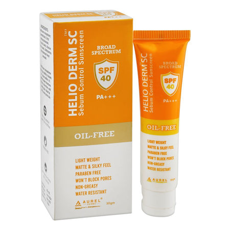 Helio Derm Sc Sebum Control Sunscreen, Oil Free, SPF 40, PA+++, Waterproof, 30g - Main Image