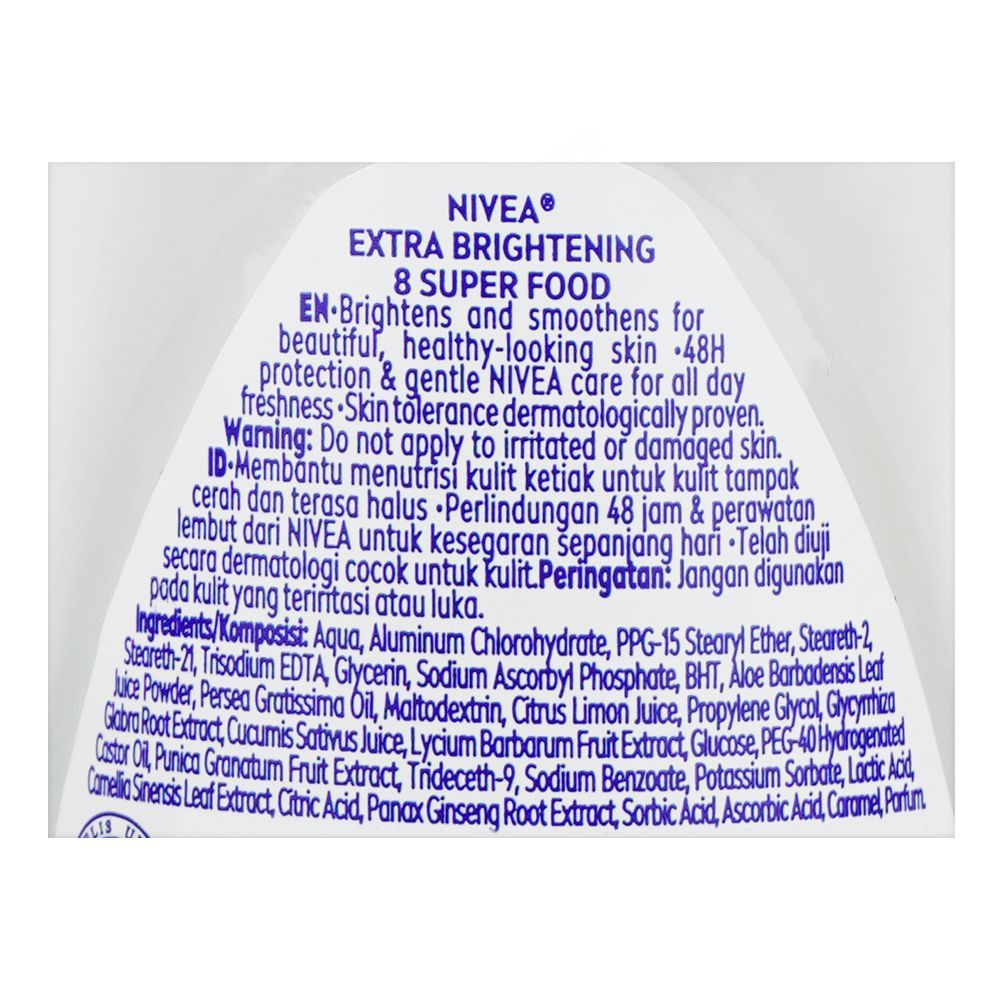 Nivea Extra Brightening 8 Super Food Vitamin C Underarm Roll-On, 50ml - Image 3