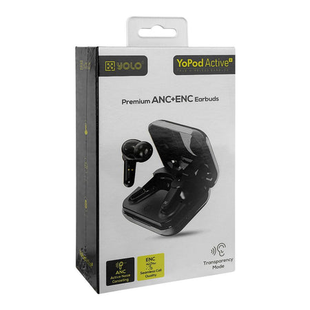 Yolo Yopod Active+ Wireless Earbuds, 30 Hours Total Playtime, IPX5 Water Resistant, Black - Image 5
