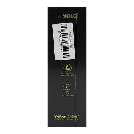 Yolo Yopod Active+ Wireless Earbuds, 30 Hours Total Playtime, IPX5 Water Resistant, Black - Image 8