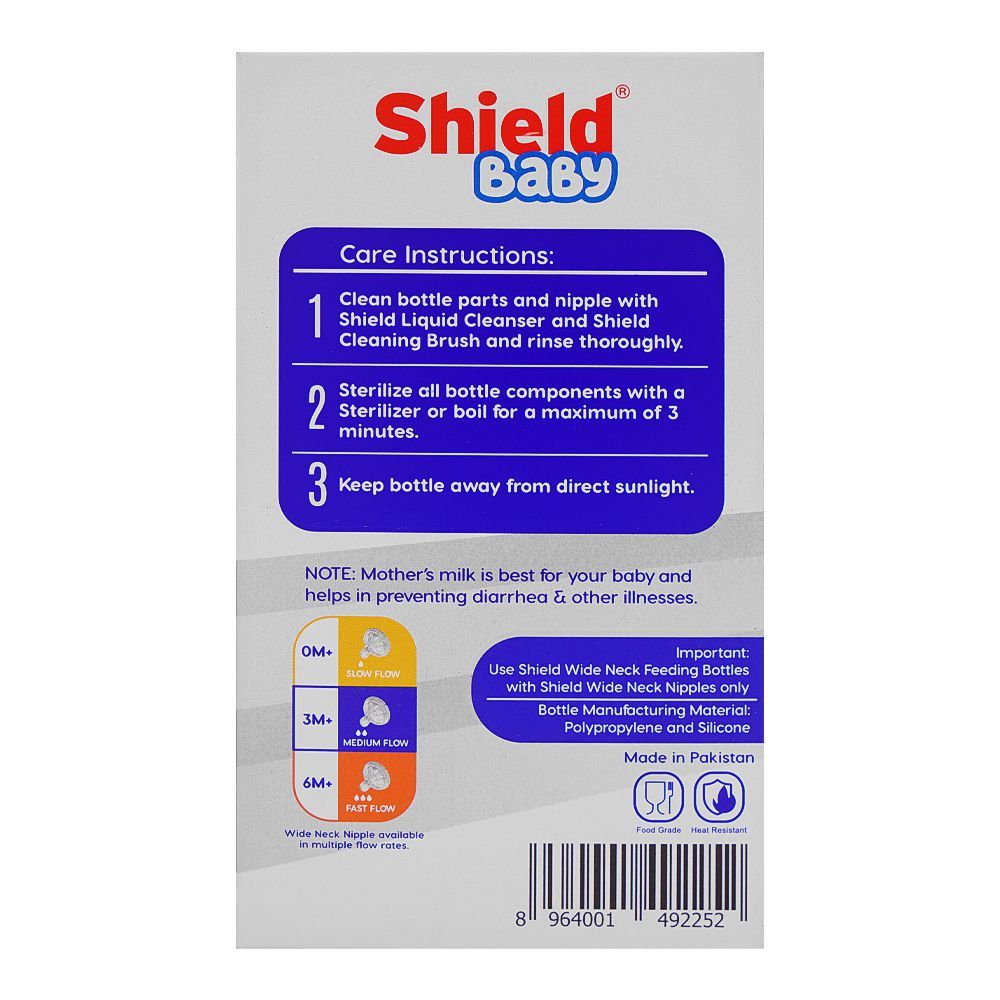 Shield Baby Wide Neck Anti Colic Feeder, BPA and Drip Free, For 12 Months+, 180ml - Image 4