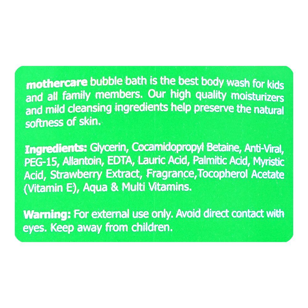 Mothercare Bubble Bath Strawberry Splash 3in1 Shampoo, Conditioner & Body Wash, 550ml - Image 3
