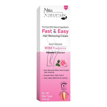 Nisa Naturals Hair Removal Cream With Rose & Vitamin C, For All Skin Types, 120ml - Main Image